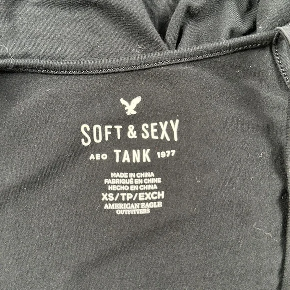 American Eagle Outfitters Black Tank Top SOFT & SEXY Size XS - Picture 4 of 4